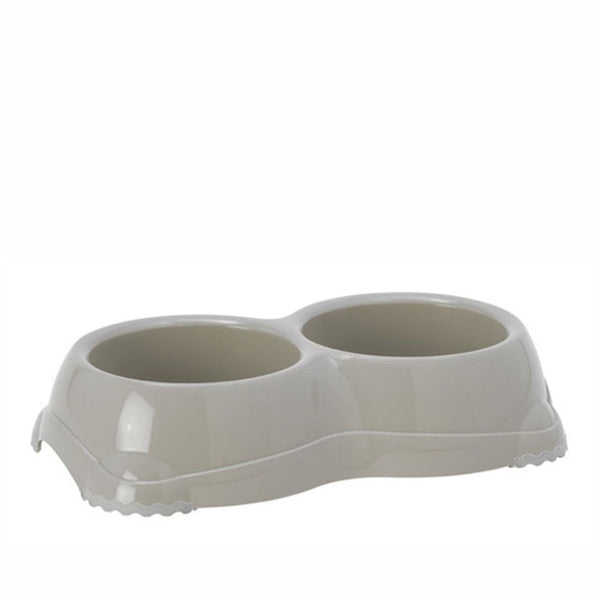 Comedero Doble Smarty 330 Ml Gris Claro | Accesorios | Anipet Colombia