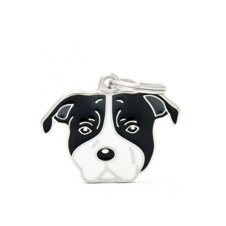 Placa ID My Family American Staffordshire Blanco Y Negro | Accesorios Perros | Anipet Colombia