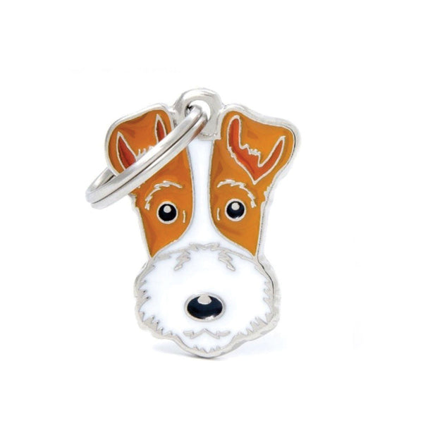 Placa ID My Family Fox Terrier Blanco Y Marrón | Accesorios Perros | Anipet Colombia