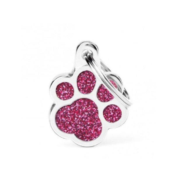 Placa ID My Family Huella Pequeña Glitter Rosa | Accesorios Perros y Gatos | Anipet Colombia