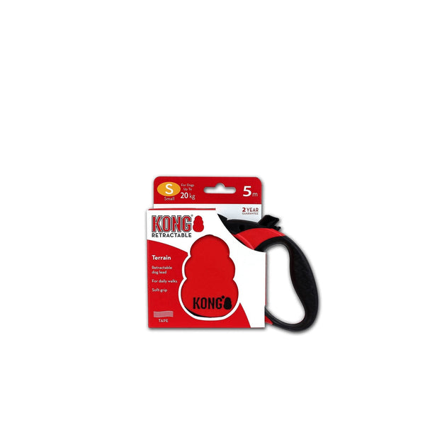 Correa Retractil Kong Terrain Small Color Rojo 20 Kg