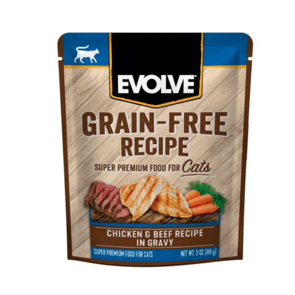 Alimento Húmedo Para Gato  Evolve Cat Grain Free Pouche Pollo y Res |Anipet Colombia