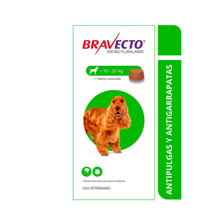 Antiparasitario Perro Bravecto 10 A 20kl|Medicamentos perros y gatos|Anipet Colombia