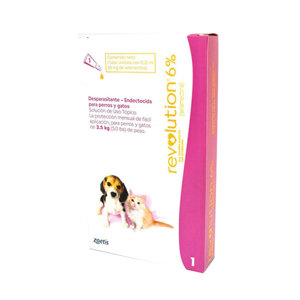 Antiparasitario Mixto Revolution 6% Rosado Perros Y Gatos - 0,25ml|Medicamentos perros y gatos|Anipet Colombia