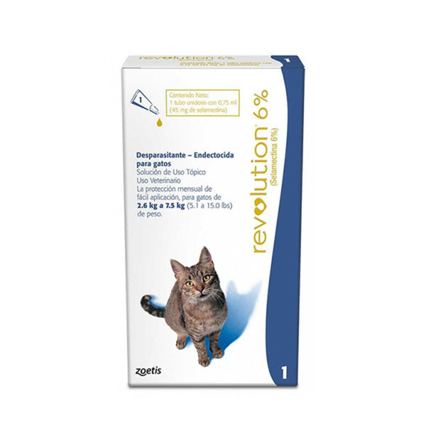 Antiparasitario Gato Revolution 6% Azul Gatos - 0.75ml|Medicamentos perros y gatos|Anipet Colombia