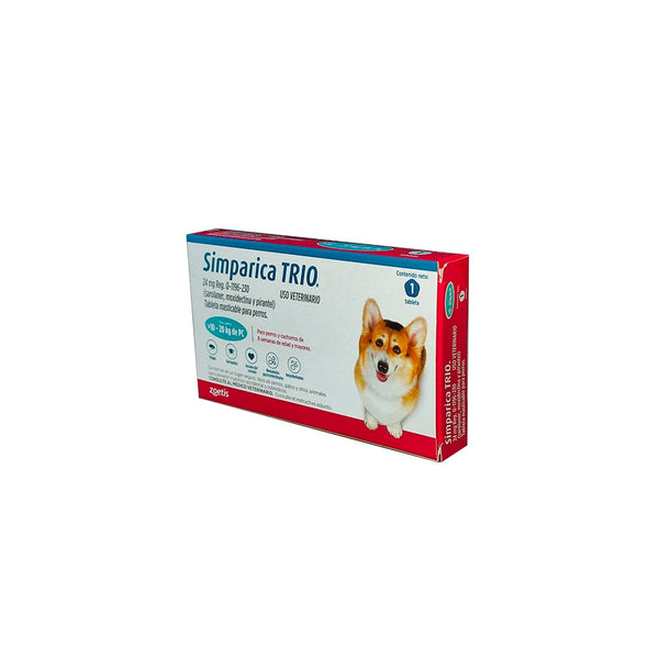 Antiparasitario Simparica Trio Para Perros De 10 A 20 Kg|Medicamentos perros y gatos|Anipet Colombia