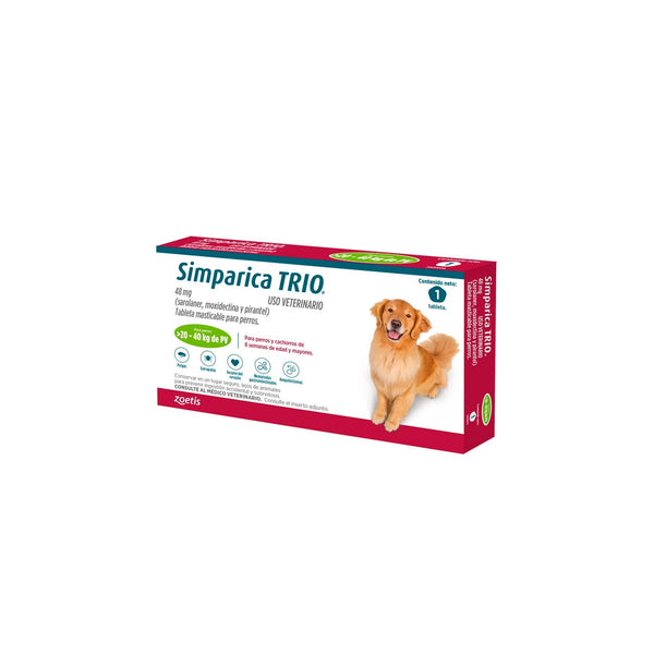 Antiparasitario Simparica Trio Para Perros De 20 A 40 Kg|Medicamentos perros y gatos|Anipet Colombia