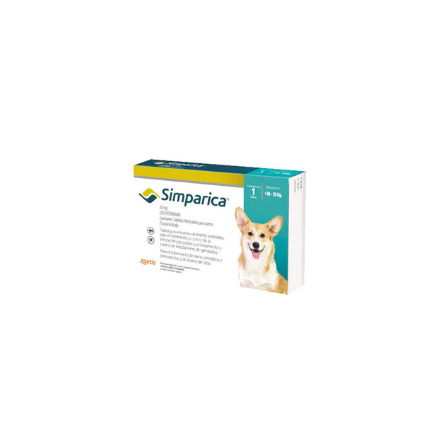 Antiparasitario Perro Simparica 10-20kg  |Medicamentos perros y gatos|Anipet Colombia