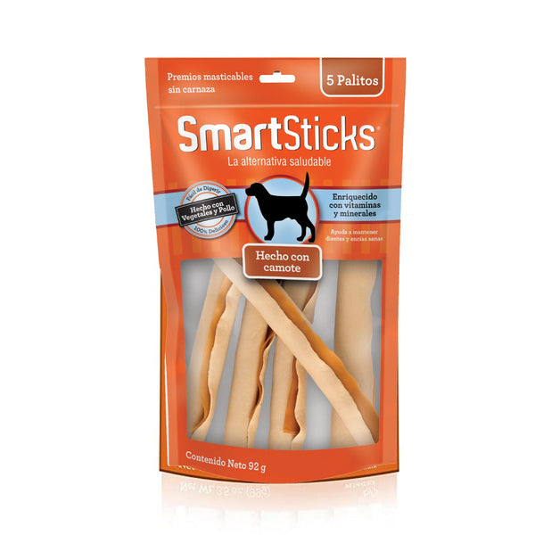 Smartsticks swett potato(camote) 5 palitos 92gr | Snacks | Anipet Colombia